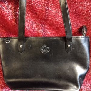 Ralph Lauren, Black Leather, Shoulder Bag